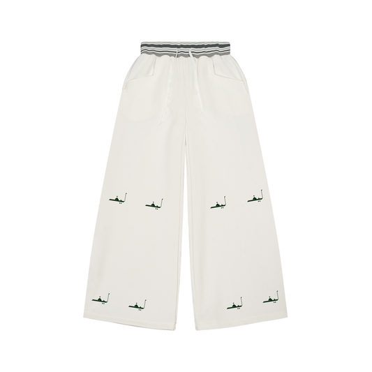 leafs Waist Wide Leg Pants