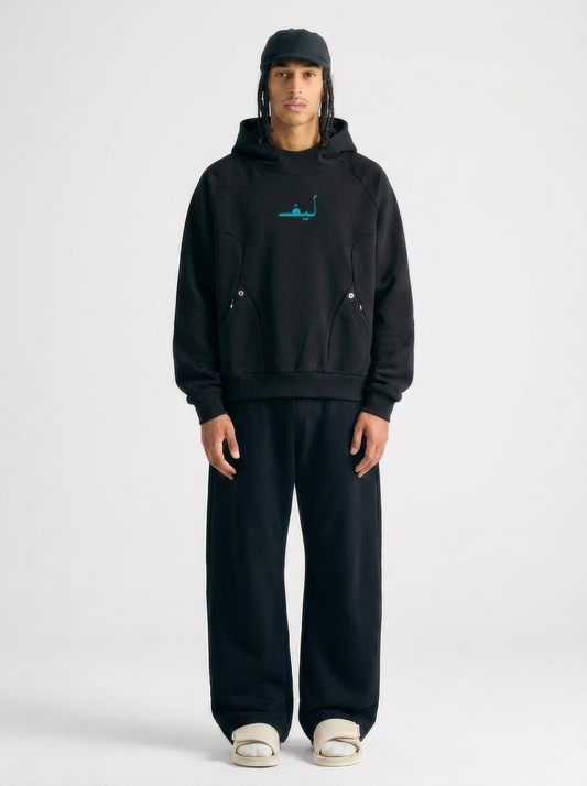Curved Panel leafs Hoodie